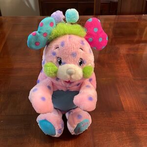 Vintage 2001 Toymax POPPLES Polka Dottie Pink Polka Dot Popple Plush